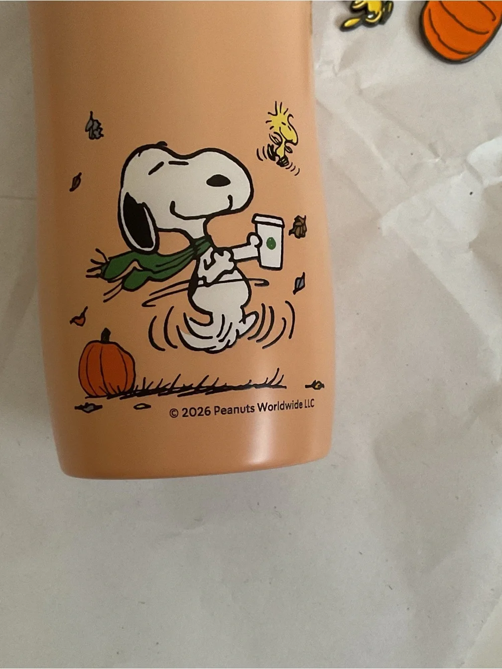 Starbucks x Peanuts Snoopy Orange Stainless Steel Insulated Tumbler New